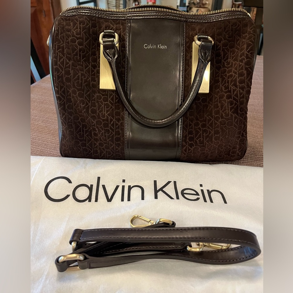 Calvin Klein Brown Suede Purse